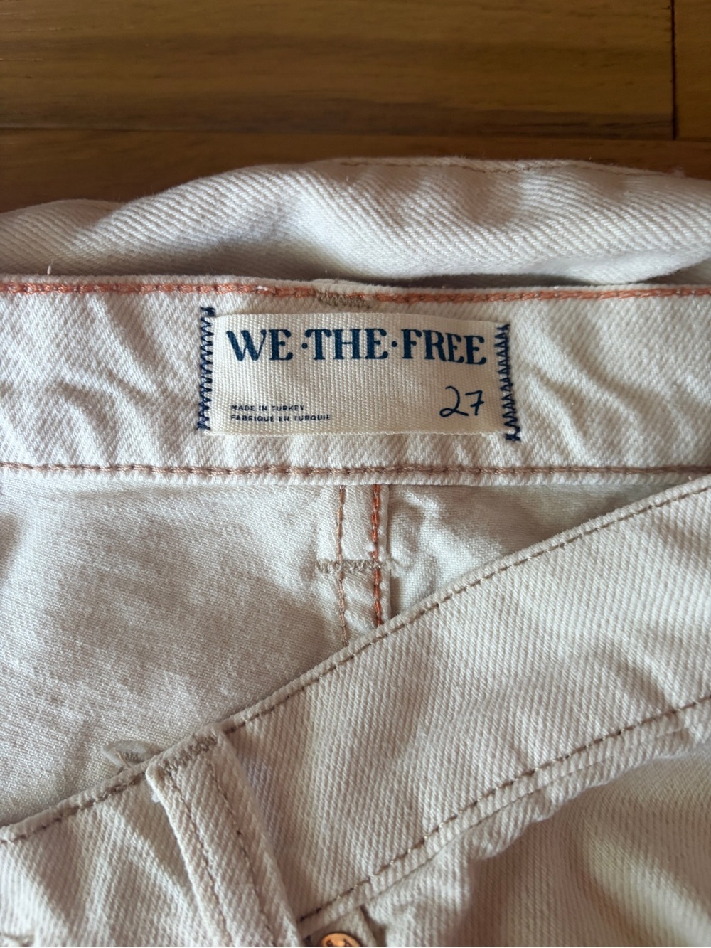 Free People We The Free Tinsley Jeans in Soft Ivory/ Ecru, new without tags - Picture 6 of 6